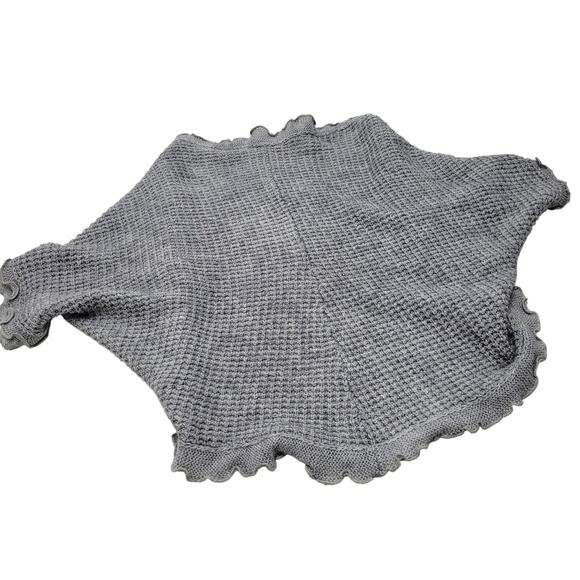 Moth Anthropologie cocoon knit ruffle cardigan open wool Grandma core - Picture 6 of 8